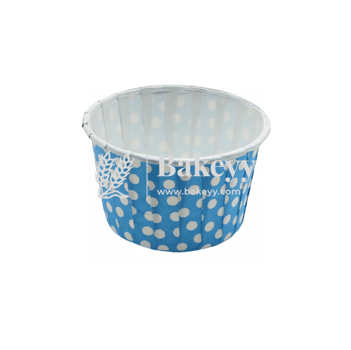 5039 Blue Polka Dot Muffin Cup | Curl Edge | Cupcake Liner | Large | Pack of 100 - Bakeyy.com