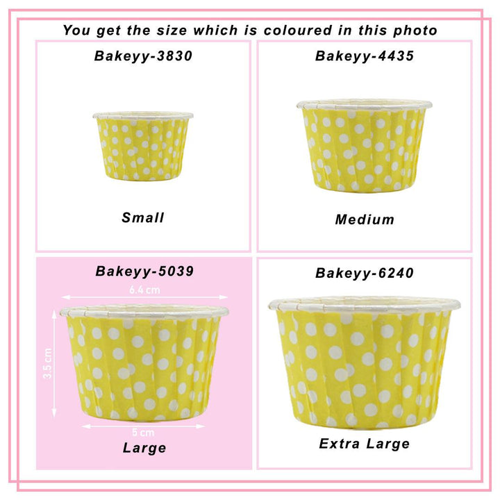 5039 Blue Polka Dot Muffin Cup | Curl Edge | Cupcake Liner | Large | Pack of 100 - Bakeyy.com