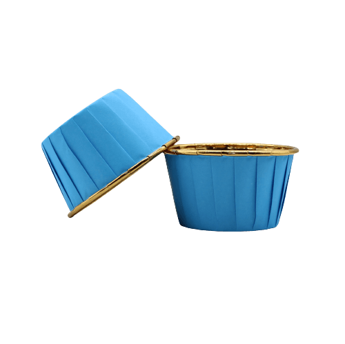 5039 | Plain Gold With Blue Muffin Cup | Curl Edge | Cupcake Liner | pack of 50 - Bakeyy.com - India - 5039 | Plain Gold With Blue Muffin Cup | Curl Edge | Cupcake Liner | pack of 50 - Default Title