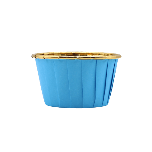 5039 | Plain Gold With Blue Muffin Cup | Curl Edge | Cupcake Liner | pack of 50 - Bakeyy.com - India - 5039 | Plain Gold With Blue Muffin Cup | Curl Edge | Cupcake Liner | pack of 50 - Default Title