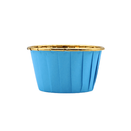 5039 | Plain Gold With Blue Muffin Cup | Curl Edge | Cupcake Liner | pack of 50 - Bakeyy.com - India - 5039 | Plain Gold With Blue Muffin Cup | Curl Edge | Cupcake Liner | pack of 50 - Default Title