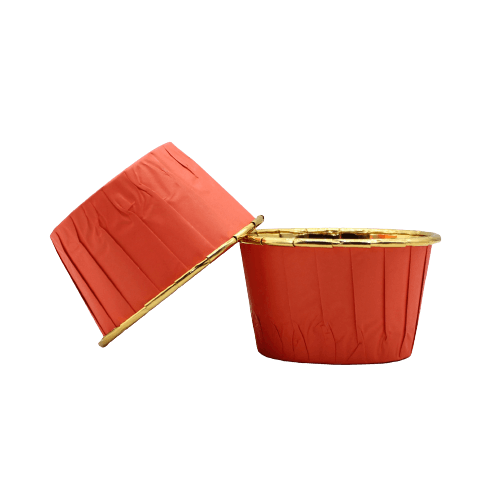 5039 | Plain Gold With Red Muffin Cup | Curl Edge | Cupcake Liner | pack Of 50 - Bakeyy.com - India - 5039 | Plain Gold With Red Muffin Cup | Curl Edge | Cupcake Liner | pack Of 50 - Default Title