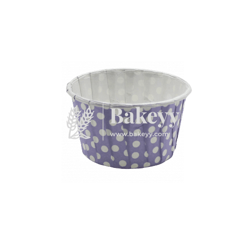 5039 Violet Polka Dot Muffin Cup| Curl Edge | Cupcake Liner |Large | Pack of 100 - Bakeyy.com