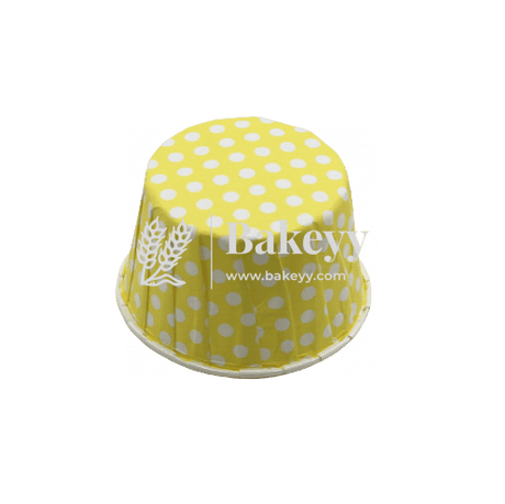 5039 Yellow Polka Dot Muffin Cup | Curl Edge | Cupcake Liner | Large | Pack of 100 - Bakeyy.com - India - {{ variant.name }}