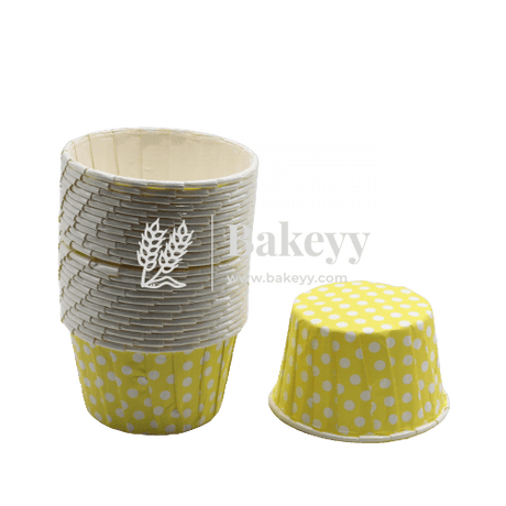 5039 Yellow Polka Dot Muffin Cup | Curl Edge | Cupcake Liner | Large | Pack of 100 - Bakeyy.com - India - {{ variant.name }}