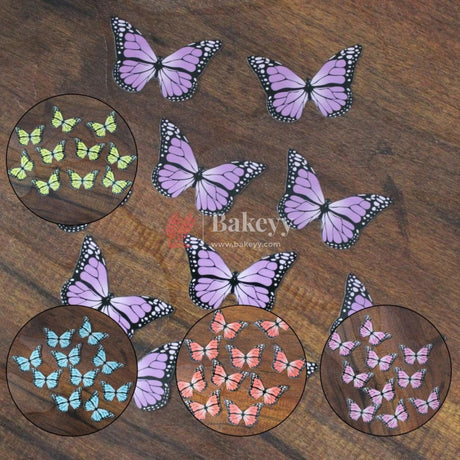 10 Pcs Butterfly Decoration Topper | 3D Butterfly Party Decorations - Bakeyy.com - India - 10 Pcs Butterfly Decoration Topper | 3D Butterfly Party Decorations - Design 1 Purple