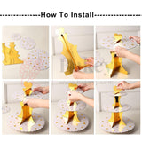 Tier Layer Cupcake Dessert Paper Stand Display Rack | Golden Stars| 1 Piece