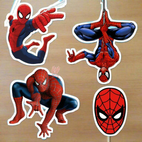 6pcs Spiderman theme Birthday Cake Topper| Cupcake Toppers| Bday Decorations Items - Bakeyy.com - India - 6pcs Spiderman theme Birthday Cake Topper| Cupcake Toppers| Bday Decorations Items - Default Title