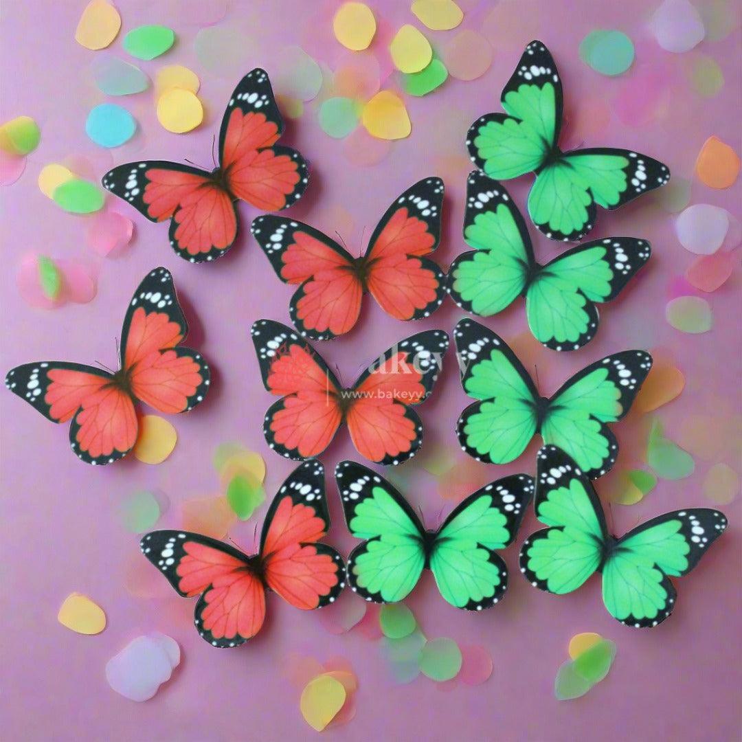 10 Pcs Butterfly Decoration Topper | 3D Butterfly Party Decorations - Bakeyy.com - India - 10 Pcs Butterfly Decoration Topper | 3D Butterfly Party Decorations - Red