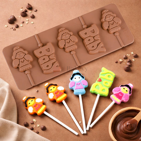 5 Cavity Baby Lollipop Silicone Chocolate Mould | Pack of 1