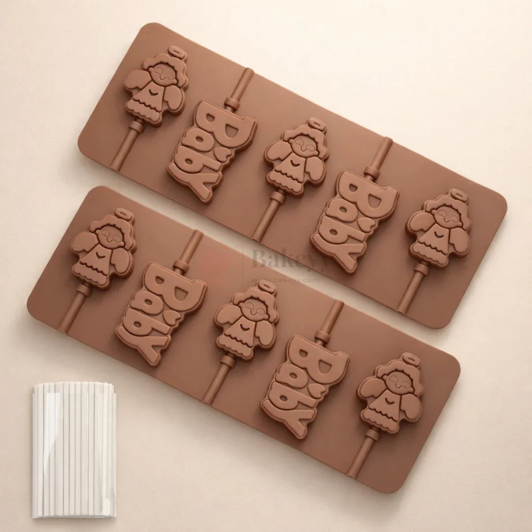 5CavityBabyLollipopSiliconeChocolateMould_2 - Bakeyy.com