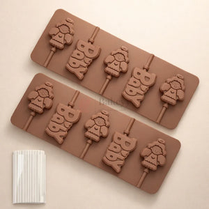 5CavityBabyLollipopSiliconeChocolateMould_2 - Bakeyy.com