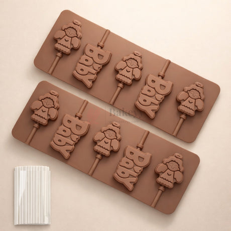 5 Cavity Baby Lollipop Silicone Chocolate Mould | Pack of 1
