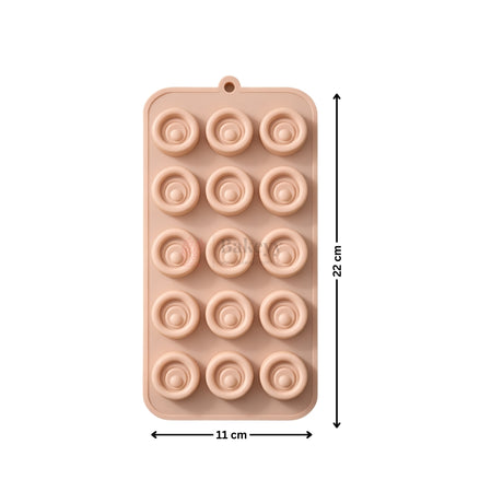 15 Cavity Concentric Ring Round Chocolate Silicone Mould | Pack of 1