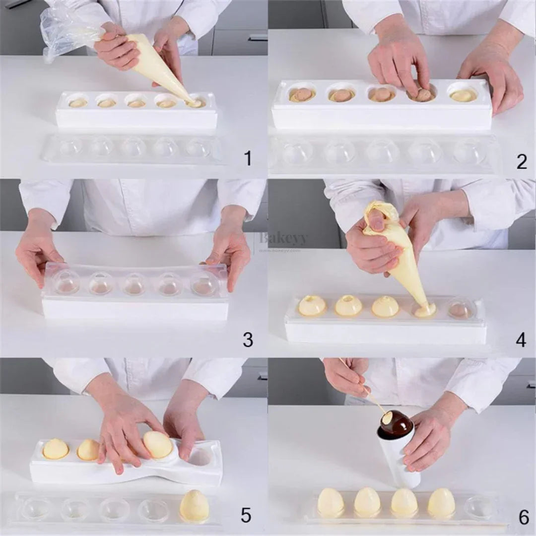 5CavitySiliconeSphereDomeMouldSetChocolateBomb_Mousse_DessertDomeMouldFlexibleFoodGradeSilicone_4 - Bakeyy.com