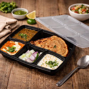5CompartmentPlasticMealTraywithLid_1 - Bakeyy.com