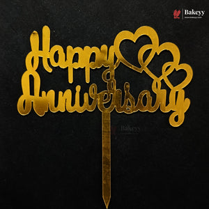 5 Inch | Happy Anniversary Cake Topper | Pack of 1