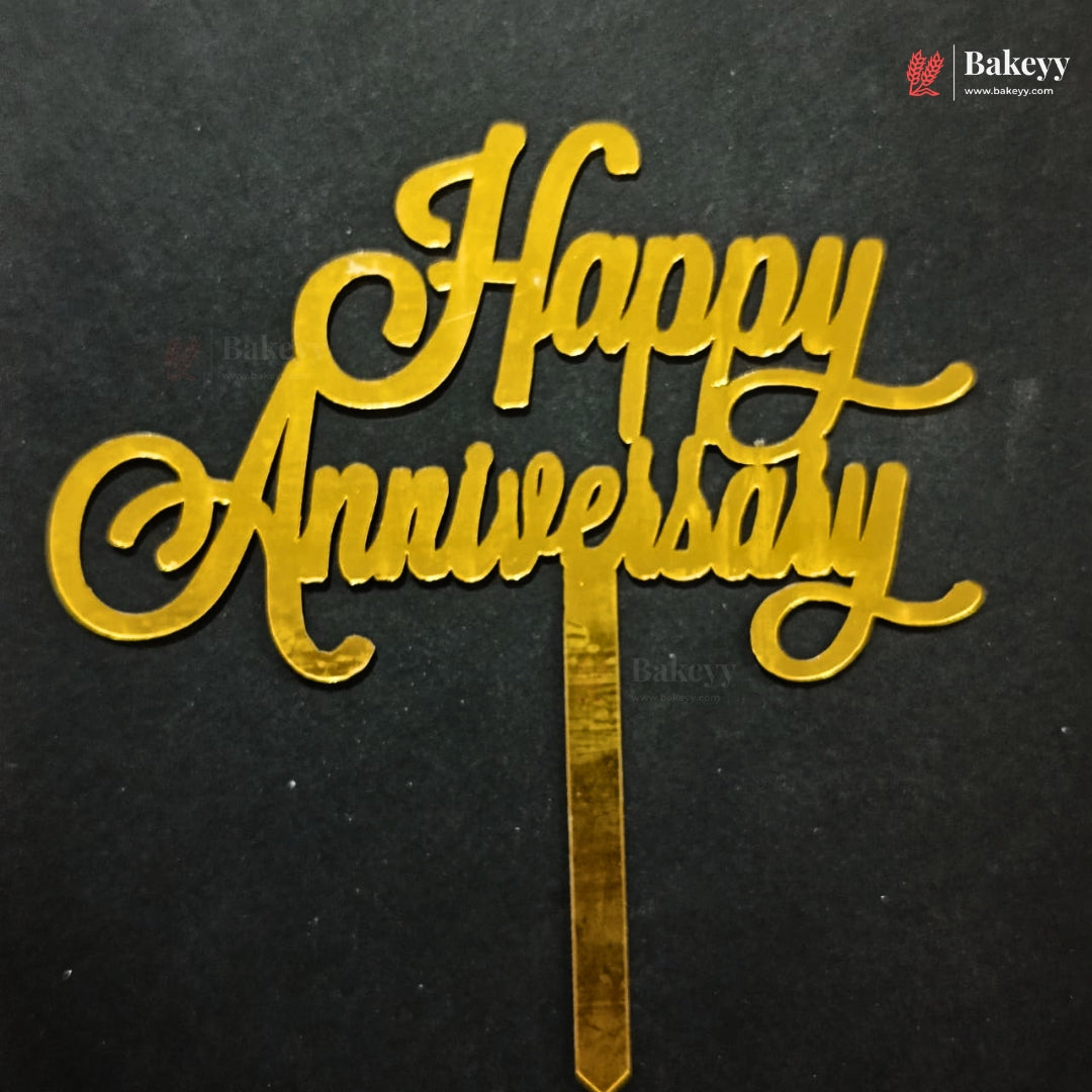 5 Inch | Happy Anniversary Cake Topper | Pack of 1