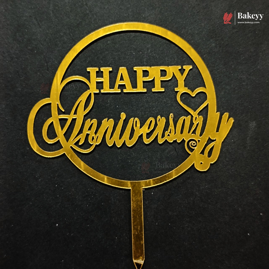 5 Inch | Happy Anniversary Cake Topper | Pack of 1