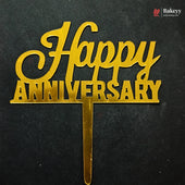5 Inch | Happy Anniversary Cake Topper | Pack of 1