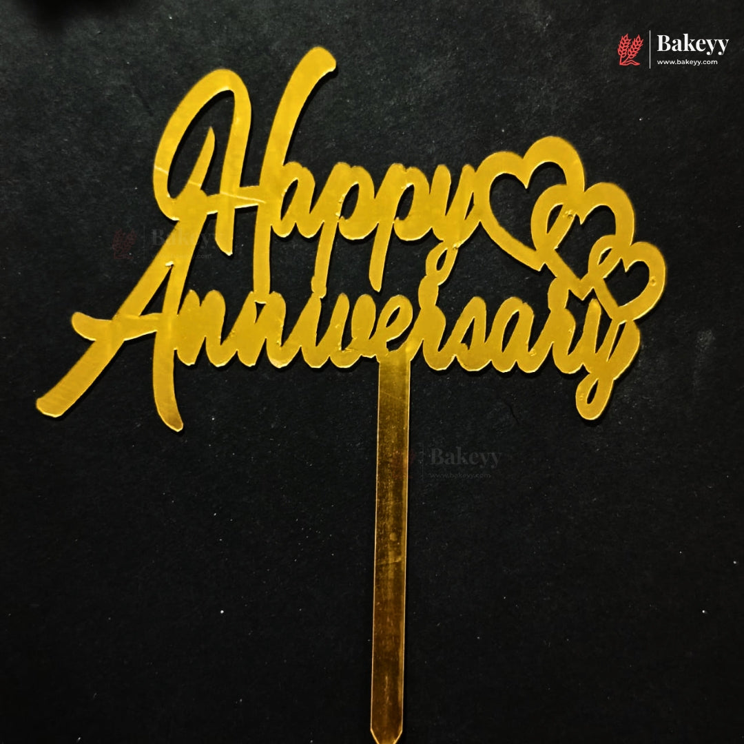 5 Inch | Happy Anniversary Cake Topper | Pack of 1