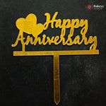 5 Inch | Happy Anniversary Cake Topper | Pack of 1
