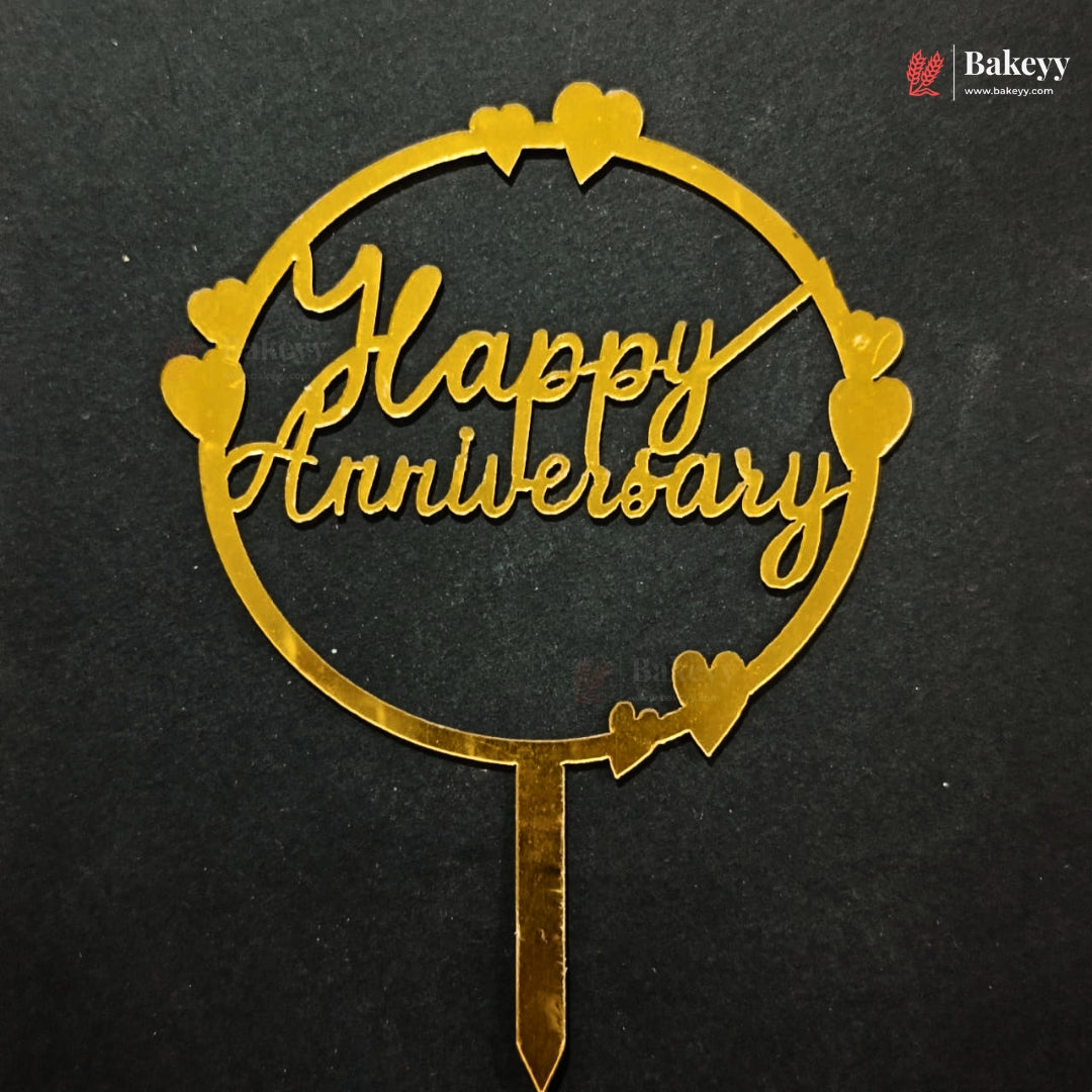 5 Inch | Happy Anniversary Cake Topper | Pack of 1