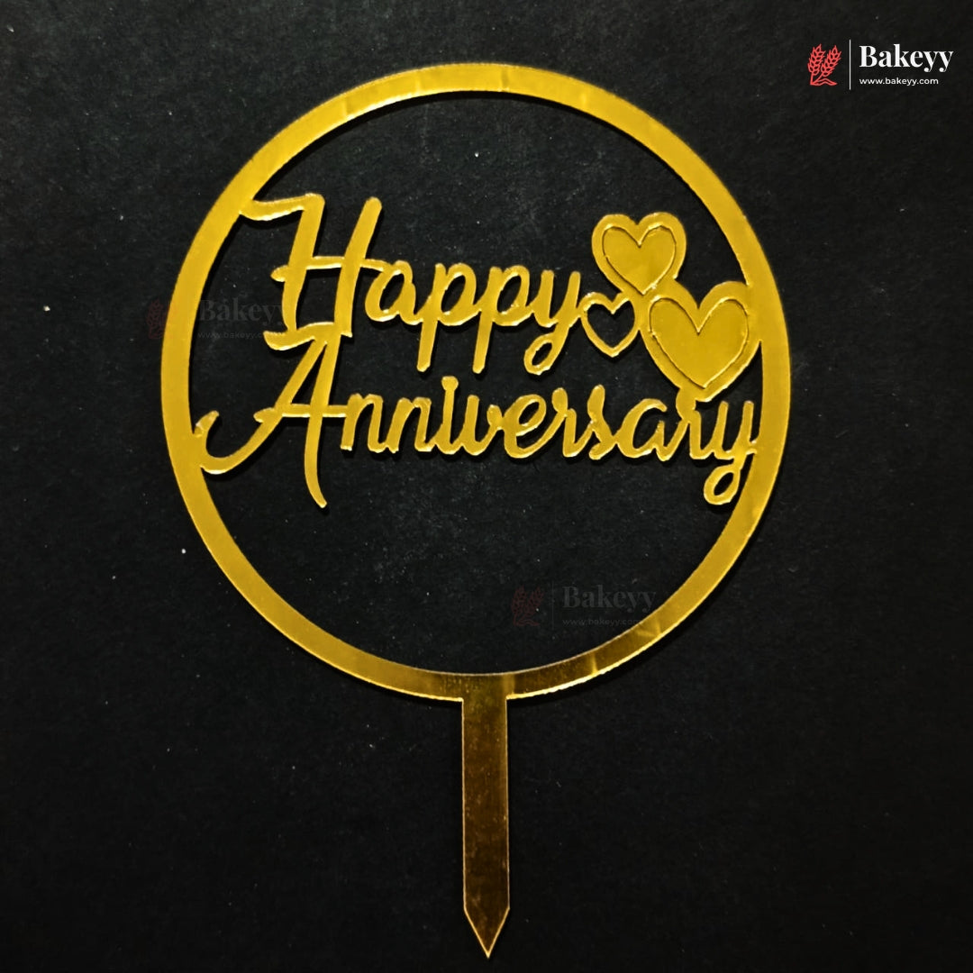 5 Inch | Happy Anniversary Cake Topper | Pack of 1