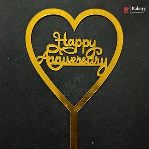 5 Inch | Happy Anniversary Cake Topper | Pack of 1
