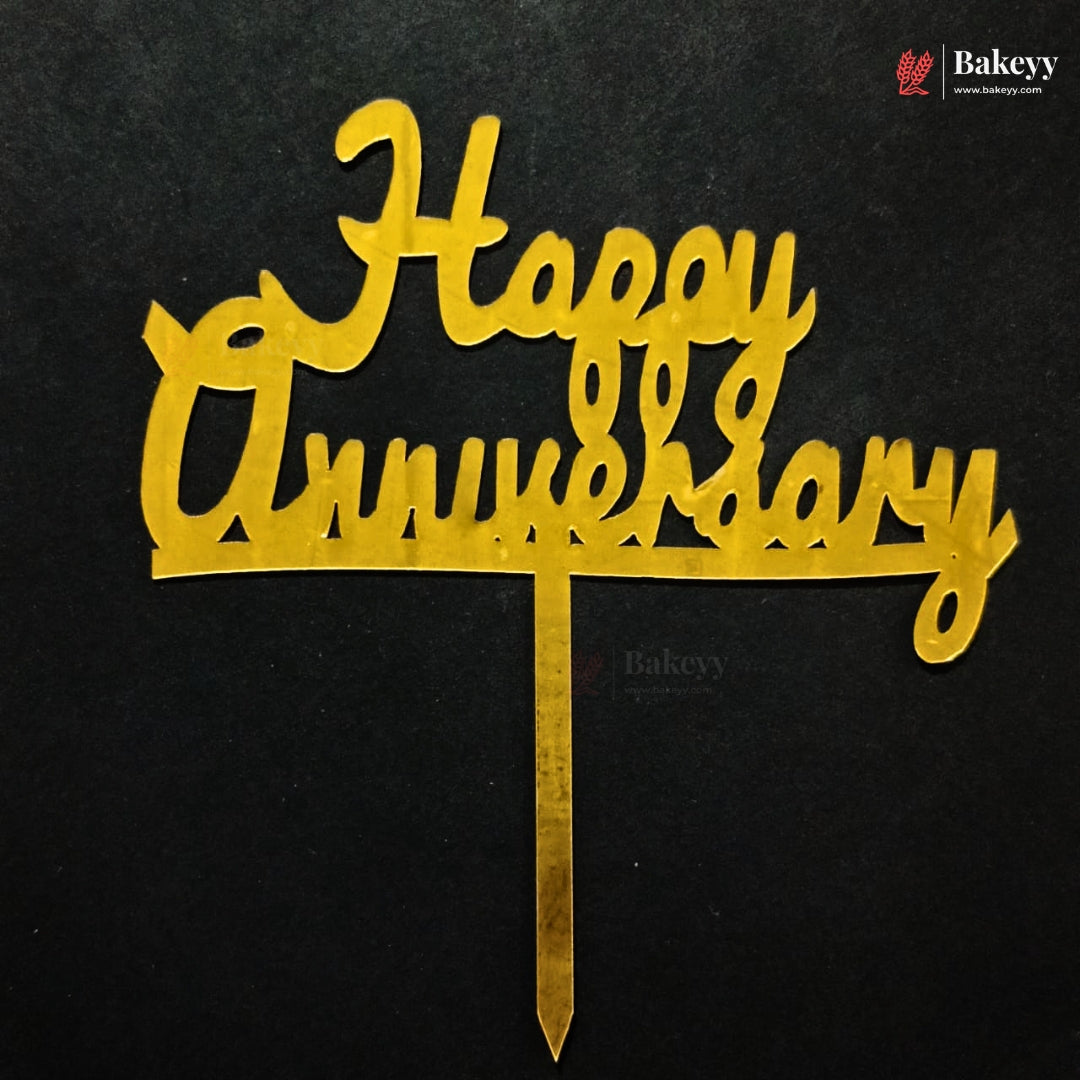 5 Inch | Happy Anniversary Cake Topper | Pack of 1