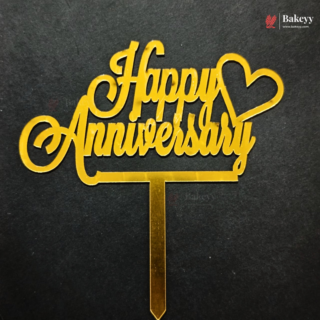 5 Inch | Happy Anniversary Cake Topper | Pack of 1
