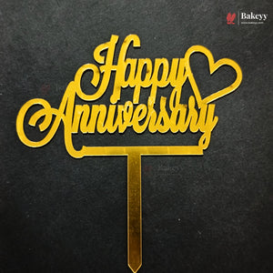 5 Inch | Happy Anniversary Cake Topper | Pack of 1