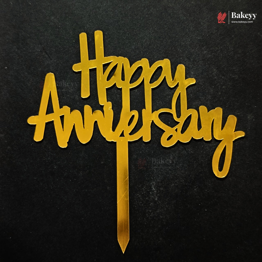 5 Inch | Happy Anniversary Cake Topper | Pack of 1