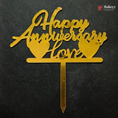 5 Inch | Happy Anniversary Cake Topper | Pack of 1