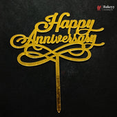 5 Inch | Happy Anniversary Cake Topper | Pack of 1