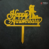 5 Inch | Happy Anniversary Cake Topper | Pack of 1