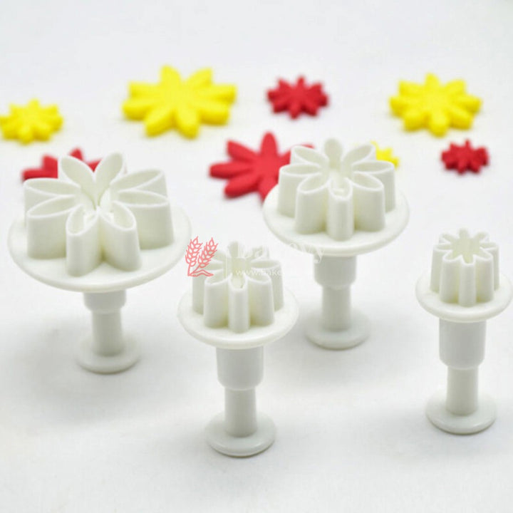 4pcs Daisy Plunger Cutters Fondant Tool - Bakeyy.com