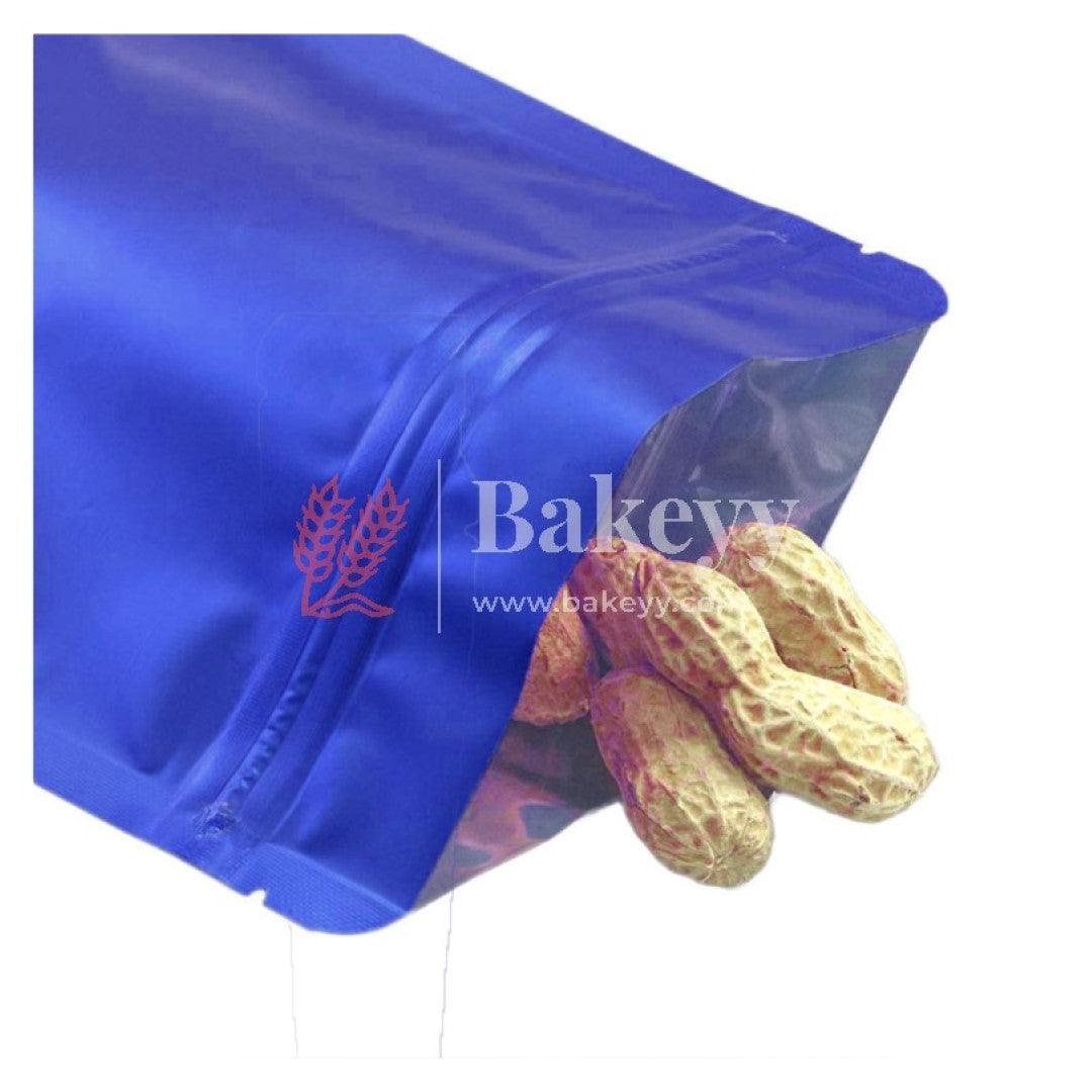 100 gm | Zip Lock Pouch | Royal Blue Color Without Window | 10x17 CM | Standing Pouch | 110 GSM | - Bakeyy.com - India - 100 gm | Zip Lock Pouch | Royal Blue Color Without Window | 10x17 CM | Standing Pouch | 110 GSM | - Pack Of 50 / 10x17 cm / 100 gm