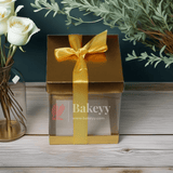 PVC Transparent Gift Box with Gold Ribbon || Pack of 10 || Elegant Packaging Solution for Special Occasions || - Bakeyy.com - India - PVC Transparent Gift Box with Gold Ribbon || Pack of 10 || Elegant Packaging Solution for Special Occasions || - Small