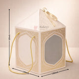 Premium Floral Window Gift Box with Rope Handle (7.25 x 7.25 x 12 Inch) | Cake Hamper & Gifting Box | Pack of 10