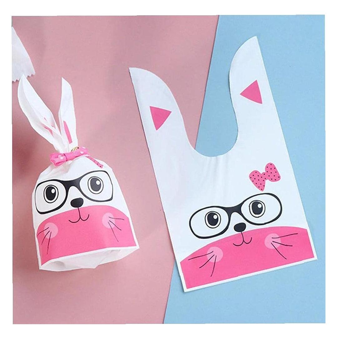 Extra Small Size | Rabbit Ear Candy Gift Bags | Cute Plastic Bags | Bunny Party Favors | Pack of 50