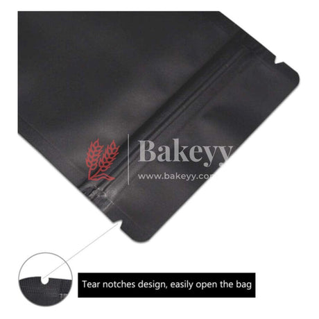 1 kg | Zip Lock Pouch | Black Color Without Window | 17x26.5 CM | Standing Pouch | 110 GSM | - Bakeyy.com - India - 1 kg | Zip Lock Pouch | Black Color Without Window | 17x26.5 CM | Standing Pouch | 110 GSM | - Pack Of 50 / 17x26.5 cm / 1 Kg