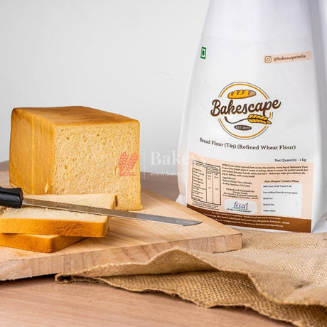 Bakescape T65 Bread Flour (1 kg) | Unbleached, High Protein Content for Perfect Breads, Buns, Bagels, Baguettes, Sourdoughs, Artisanal Breads, Focaccia, Brioche, and More - Bakeyy.com - India - Bakescape T65 Bread Flour (1 kg) | Unbleached, High Protein Content for Perfect Breads, Buns, Bagels, Baguettes, Sourdoughs, Artisanal Breads, Focaccia, Brioche, and More - Default Title
