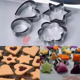 Cookie Cutters Set - Molds Cutter for Baking (Round, Heart, Flower and Star Cookie Cutters 2 of each) 8 pc - Bakeyy.com - India - Cookie Cutters Set - Molds Cutter for Baking (Round, Heart, Flower and Star Cookie Cutters 2 of each) 8 pc - Default Title