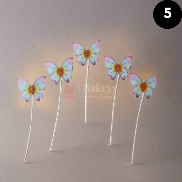 10 pcs shiny butterfly Birthday Cake Topper| decoration Toppers| Bday Decorations Items | - Bakeyy.com