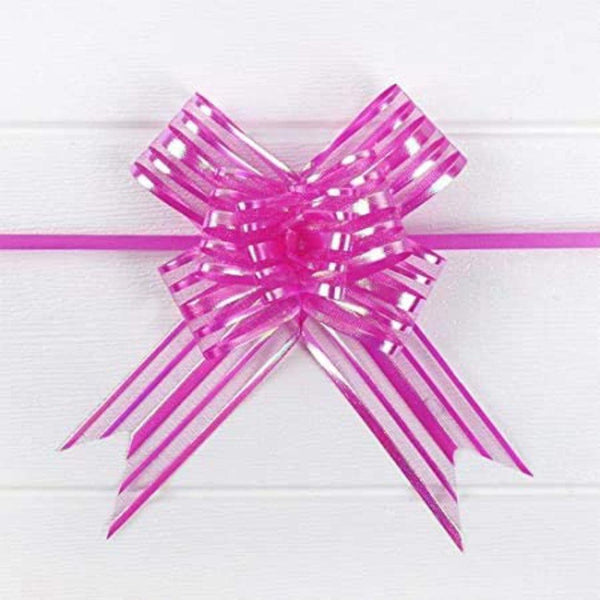 Organza Pull Bow Flower Ribbon for Gift Wrap (30mm Width) | Pack of 10 - Bakeyy.com