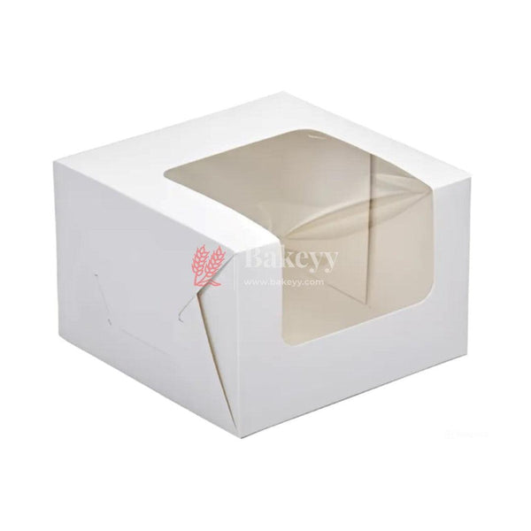 Plain Cake Box With Window | Birthday Cake boxes | Pack of 50 - Bakeyy.com