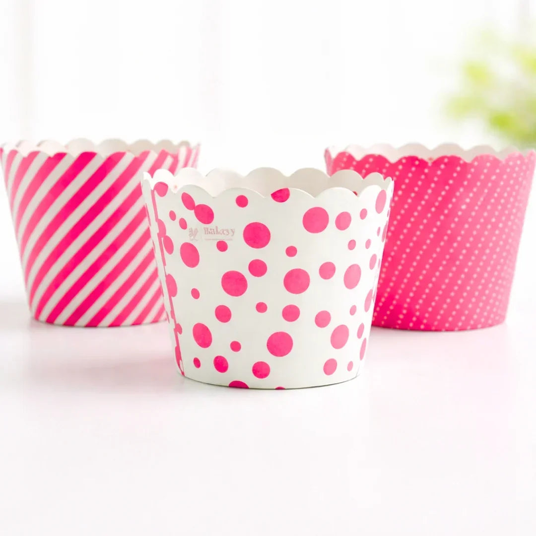 Printed Cupcake Liners | Assorted Red Designs | Baking Paper Cups | 3 Design Options | Pack of 50 - Bakeyy.com - India - Printed Cupcake Liners | Assorted Red Designs | Baking Paper Cups | 3 Design Options | Pack of 50 - Design 1 80.00