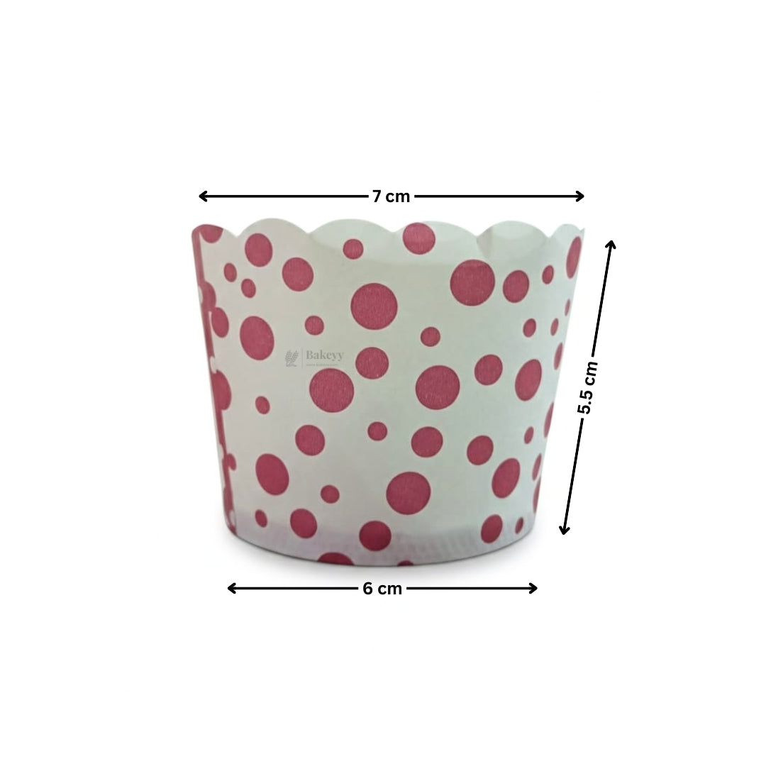 Printed Cupcake Liners | Assorted Red Designs | Baking Paper Cups | 3 Design Options | Pack of 50