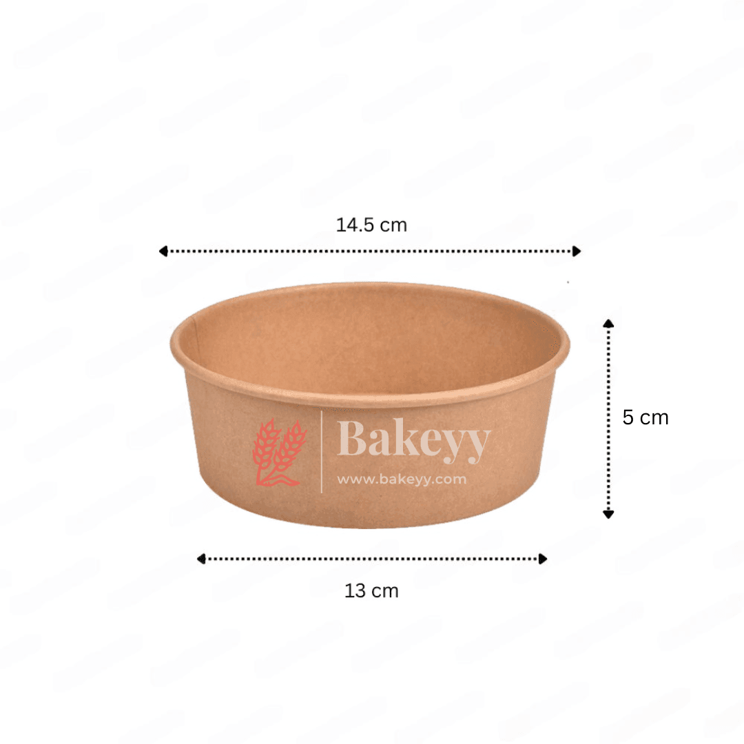 500ml | Kraft Paper Tub Container With PET Lid | Eco-Friendly Food Containers | Pack of 10 | - Bakeyy.com - India - 500ml | Kraft Paper Tub Container With PET Lid | Eco-Friendly Food Containers | Pack of 10 | - Default Title